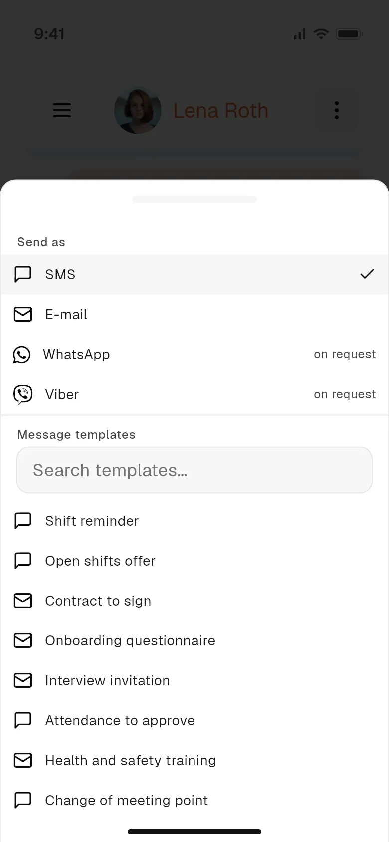 Channels and message templates